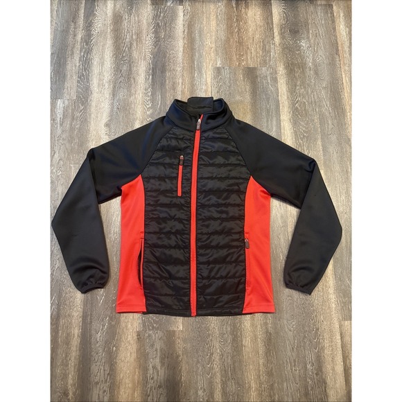 Royal and Awesome Other - Royal Awesome Men's M Golf Jacket Black Red Hybrid 1 Pocket Missing Zipper